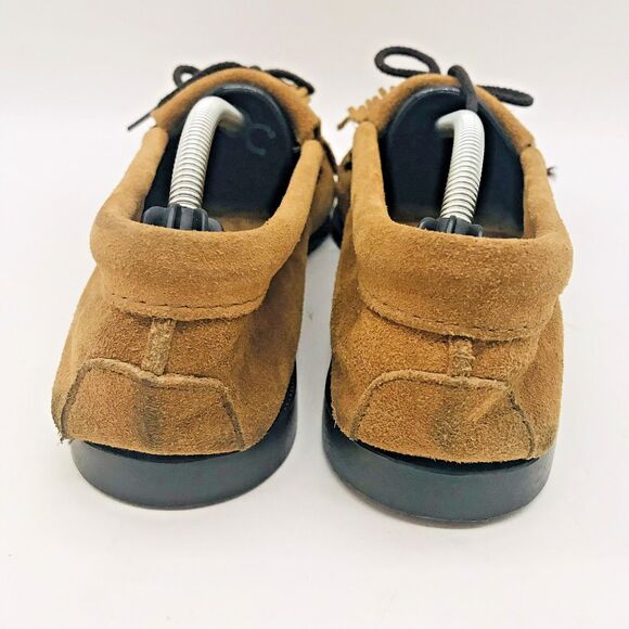 Minnetonka Thunderbird Animikii Beaded Brown Suede Moccasin Women's 10 Hard Sole - Picture 5 of 12